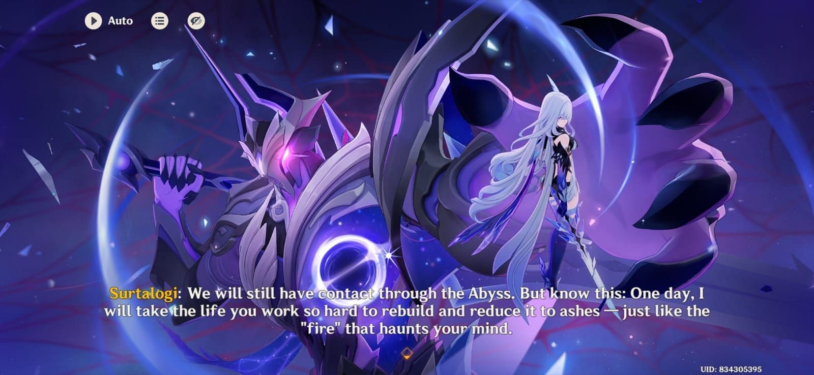 Surtalogi foreshadows that he will take Skirk’s life (Image via HoYoverse)
